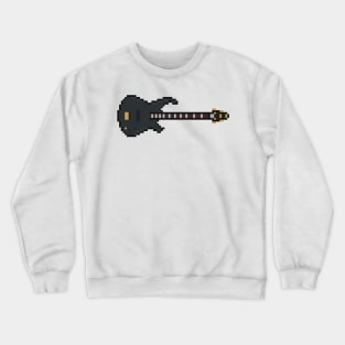 Pixel Heavy Metal Black Bass Guitar Crewneck Sweatshirt